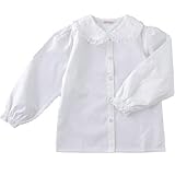 レース衿BL 日本製 キッズ女児ブラウス 100cm ホワイト