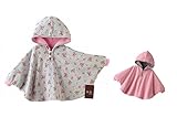B.H. Select ベビー キッズ フード 付き パーカー ポンチョ 2WAY リバーシブル 女の子 男の子 出産祝い 誕生日 ギフト プレゼント (グレー／ピンク Sサイズ（80-90cm）) 