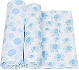 MiracleWare Muslin Swaddle Blanket, Elephants, 2 Piece by MiracleWare [並行輸入品]