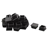 uxcell パイプキャップ オフィス プラスチック 四角形 テーブル 椅子 レッグ用 防塵 ブラック 30個入り