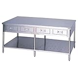 マルゼン(Maruzen) 調理台 引出しスノコ板付 両面式 前後面アール SUS430 ブリームシリーズ BWD-189W