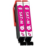 【Momono】SAT-M サツマイモ 互換インク 2M マゼンタ（合計2本）SAT 互換 インクカートリッジ 大容量 個別包装 最新ICチープ搭載 残量表示 増量 対応機種：EP-712A EP-713A EP-714A EP-715A EP-716A EP-812A EP-813A EP-814A EP-815A EP-816A