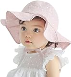 ベビー夏コットンバケットハット女の子つばビーチハットWide Brim Withストラップfor 12 – 24 m カラー: ピンク