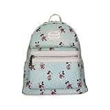 Loungefly ディズニー ミッキー&ミニー スノーボールファイト ミニバックパック, ブルー, ミニ, ミニバックパック
