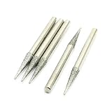 uxcell　 軸付き砥石 ダイヤモンドバー　ルーター用ビット　トンガリ型　3mmシャンク　ハードウェアツール　5本入り