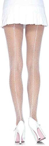 LEGAVENUE パンティストッキング バックシーム入り フィッシュネット 1PC ホワイト LA9015