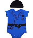 当店オリジナル スポーツなりきりベビーロンパース【narikiri-spo】 70cm 柔道(ブルー)