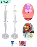 風船ホルダー 2セット SOSOO バルーンスタンド 卓上式 バルーンスティック 風船留め具 風船 デコレーション 誕生日 結婚式 パーティー 飾り付け