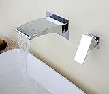 Aquafaucet Waterfall壁マウントWidespreadバスルームシンク蛇口浴槽ミキサータップ、クローム仕上げ A-16427