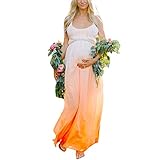 レディース　マタニティドレス　ママ ワンピース 可愛い シフォン グラデーション 産前 妊婦服 (XXL)