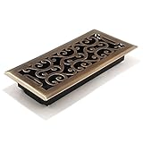 Accord AMFRABC410 Charleston Floor Register, 4-Inch x 10-Inch(Duct Opening Measurements), Antique Br