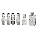 Homyl ネジ式　カップラー　アダプター　コネクター　エアー　継手　配管部品　1/4インチ　6個セット　