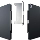 Thankscase マジックホルダー Apple Pencil 2 Pencil Pro対応 マジックキーボードとキーボードフォリオ用 ハンドメイド 超薄型スチールプレート レザー製 落下防止 (ブラックレザー)