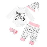 ベビーガールズプリントロンパーパンツ4点セットスーツ衣装