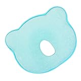 Relief and trust ベビー 赤ちゃん 枕 向きグセ ぐっすり 安定 新生児 6か月 低反発 頭の形 整える 絶壁防止 ドーナツ 人気 (ライトブルー)