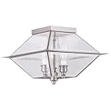Livex Lighting 2185-91 Westover 3-Light Outdoor/Indoor Ceiling Mount, Antique Brass by Livex Lightin