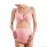 Spinas（スピナス） 産前産後兼用心地よさと美しいバストラインを追及した美胸授乳ブラジャー＆産後ショーツセット (ブラ40/90×ショーツXXL, B)