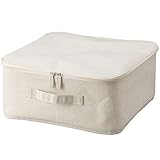 無印良品　ポリエステル綿麻混・ソフトボックス・角型・小・フタ式　約幅３５×奥行３５×高さ１６ｃｍ