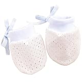 【かきむしり】【保護】 メッシュ新生児ミトン：ブルー