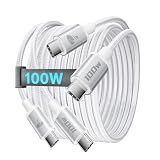 Aioneus USB C ケーブル【1M/2本 PD対応 100W 急速充電】CtoC 充電コード 長い Type-C to Type-C ナイロン編み 断線防止 高速データ転送 タイプc ケーブル iPhone 17/16/15 Pro Max/iPad/Samsung/Google Pixel/Sony/Xiaomi/Oppo/Switch/PS5等TypeC各種対応 (ホワイト)