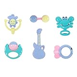 Cozyrom はがため ボックスで収納 ラトル ガラガラ マラカス 6点セット ベビー 赤ちゃん おもちゃ 音鳴り玩具 3ヵ月頃から対象 (H02)