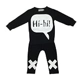 新しい2017ファッションベビー男の子の服セットユニセックスブラックコットン長袖プリントTシャツ+パンツ新生児の女の子の服4-6M