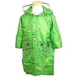 レインコート ベビー キッズ ランドセル対応 レインウェア 収納バック付 雨カッパ カエル-グリーン 90cm