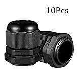 uxcell ケーブルグランド ナイロン製ブラック PG19 24mm TRS 12mm-15mmケーブルワイヤ径 10個入り
