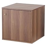 インテリア 家具 便利 おしゃれ 扉付きラック/ユニットBOX1D (コンビネーションラック) 幅39cm×高さ39cm UNB-1D-2BR ブラウン