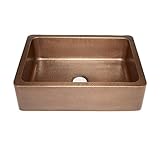 Sinkology sk302 – 30 AC Courbet Farmhouseエプロンフロントハンドメイドシングルボウルキッチンシンク、30、" Hammeredアンティーク銅