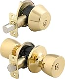 Brinks 2702-105 Bell Style Keyed Alike Door Knob and Deadbolt Combo Pack, Polished Brass by BRINKS