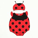 【ps.j】ロンパース カバーオール てんとう虫 ベビー 赤ちゃん 可愛い (90)