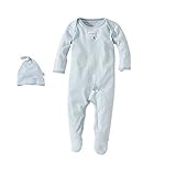 Burt 's Bees Baby Bee Essentials男の子カバーオールノットトップと帽子セット カラー: ブルー