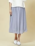 Angeliebe エンジェリーベ マタニティ ヴィンテージ サテン ギャザー マキシ スカート 妊婦服 産前 産後 フリー ブルー グレー 21965 21965200