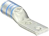 Panduit LCDXN350-38D-6 Flex Conductor Lug, Two Hole, Standard Barrel With Window, Narrow Tongue, 3/8
