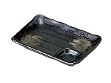 6.0 仕切り皿 黒 16.8cm×11.3cm×高さ2.8cm 美濃焼 日本製