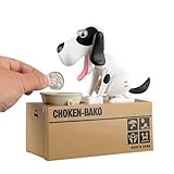 Balai Dog Puppy Toy Bank Coin Eating Piggy保存お金ボックスblack-white