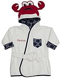 PersonalizedモノグラムMr Crab Terry Hooded Bath Robeサイズ0 – 9ヶ月