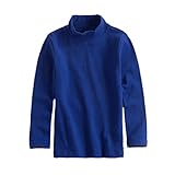 YUEGUANG 子供服 長袖Tシャツ タートルネック長袖カットソー コットン 無地 速乾性 伸縮性 キッズ 男の子 女の子 ジュニア 100-140cm (ブルー, 130cm)