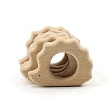 Mamimami Home 歯固め カミカミ 木の動物 10個 ヘッジホッグ はりねずみ 木製ペンダント 赤ちゃんのおもちゃ 知育玩具 安全 FDA認可済