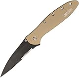 Hen & Rooster ks1660dsblkst Leek A / OデザートタンSerratedタクティカルナイフ