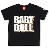 ベビードール ヒョウ柄ロゴTシャツ 子供服 90cm ブラック