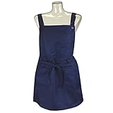 エプロン 前掛け 前しばりショート丈 ガーデニング キッチン女性 婦人用 業務用（ネイビー）
