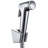 KES LP915 ハンドヘルドトイレ浴室散水ノズル、スプレー たっぷりとした全長約200cmのホース ブラケットー付き クロームめっきめっき 並行輸入品