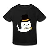星 ２～６歳子供 男女兼用幽霊 帽子 可愛い ハロウェン Tシャツ ブラック 2 Toddler