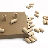 Kissteether 50pcs 天然木製テザー20mm * 10mm（0.79''0.39 ''）木製ビーズシリンダー/ジオメトリ型未完成環境にやさしい未処理チューブビーズDIY工芸品おもちゃ (