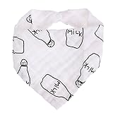 Domybest よだれかけ スタイ 三角　ベビー　ホワイト　よだれカバー　よだれスカーフ　食事エプロン　ベビーキャリア用　よだれパッド　新生児 baby 出産祝い ギフト (B)