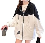 [one's one] ワンズワン パーカー オーバー サイズ 春 薄手 ジップ アップ ゆったり 韓国 風 ドロップ ショルダー 軽量 レディース (黒,XL)