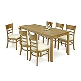 ダイニングテーブルセット 7点 6人 ダイニングセット ダイニングテーブル 食卓セット ASE-157 (ライトブラウン)