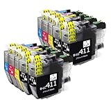 LC411-4PK互換インクカートリッジBrother用ブラザー用DCP-J526N/J528N/J914N/J915N/J926N-W/J926N-W/B /J928N-B/J1800N/ MFC-J904N等対応インクタンク10本セットLC411BKブラック黒x4LC411CシアンLC411MマゼンタLC411Yイエロー各2個